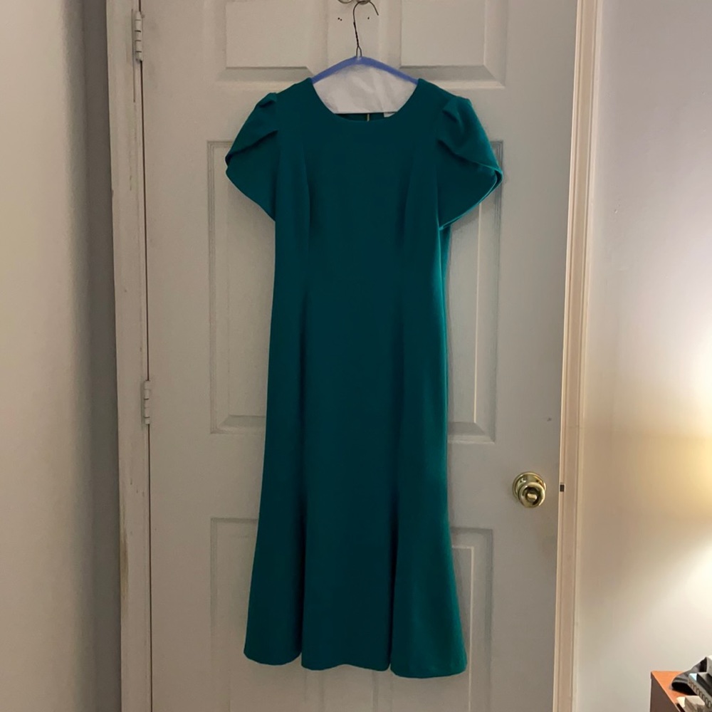 Calvin Klein teal midi dress